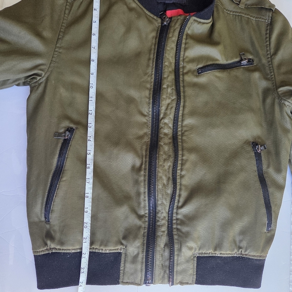 William Rast For Target Olive Bomber Jacket with Black Trim - Picture 7 of 12